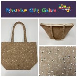 Large Tote Bag - Bees on Taupe Large Tote Bag - Bees on Taupe